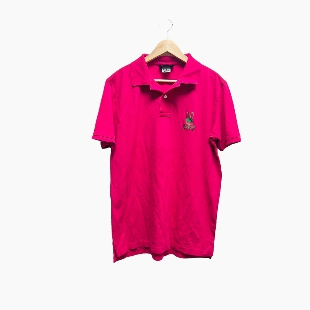 Psycho Bunny Fuchsia Polo Green Embroidered Logo